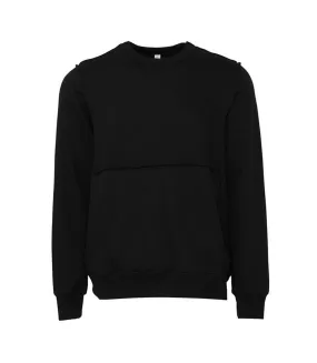 Unisex adult raw seam pullover black Bella + Canvas