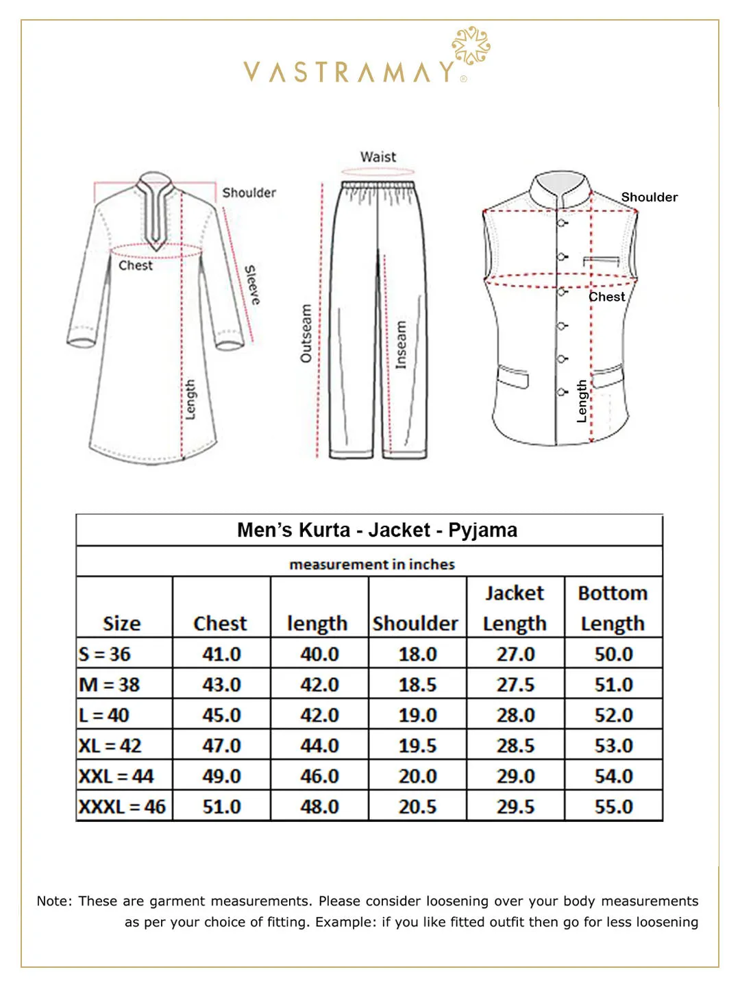 VM BY VASTRAMAY Men's Maroon Jacket With Orange Kurta And Pyjama Set