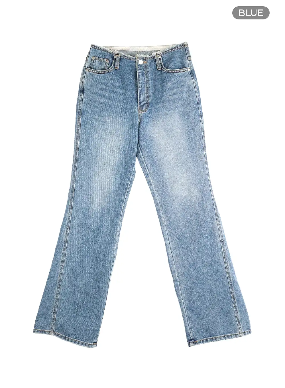 Waist Distressed Flared Jeans IM414