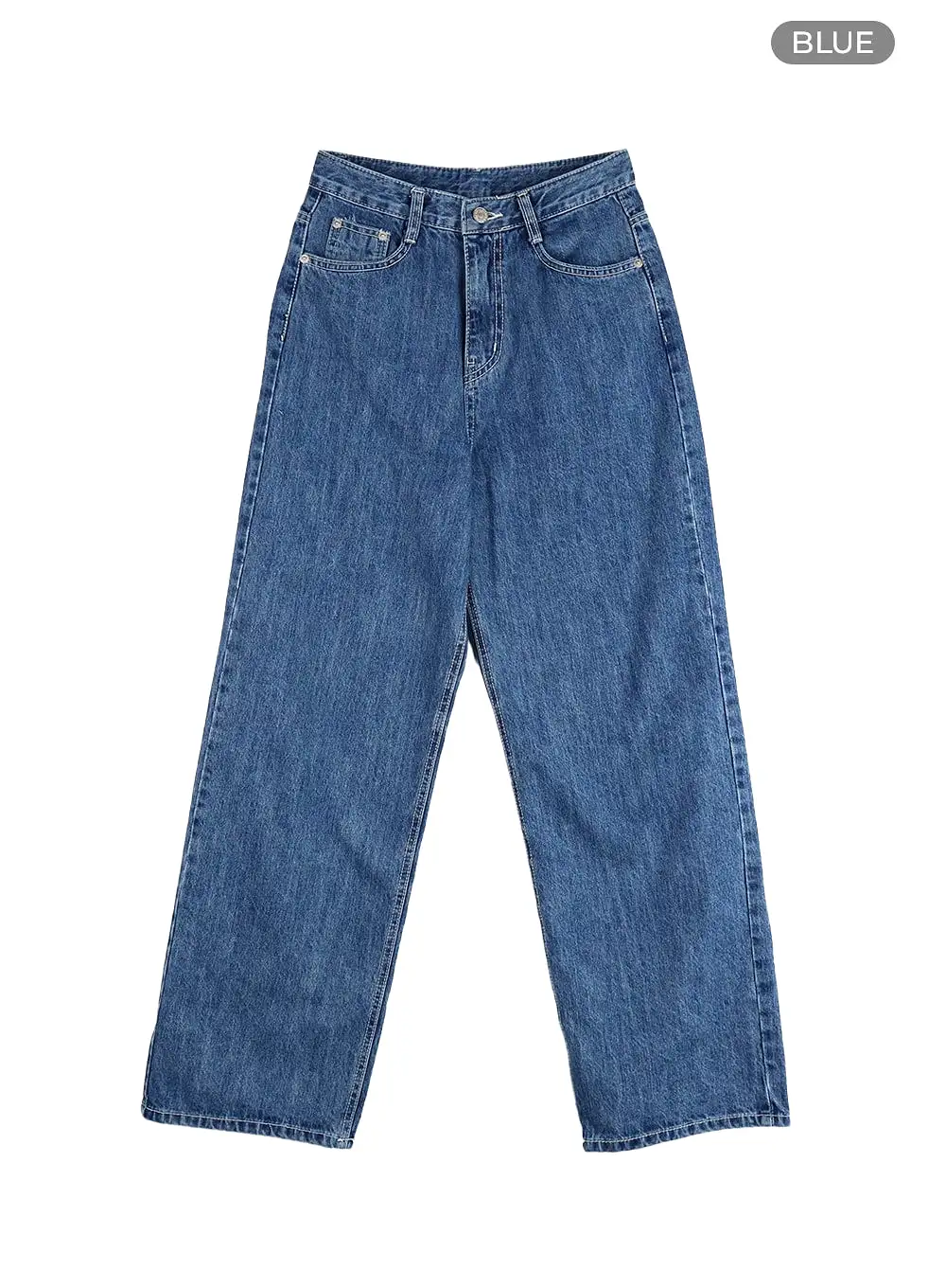 Washed Cotton Baggy Jeans OM406