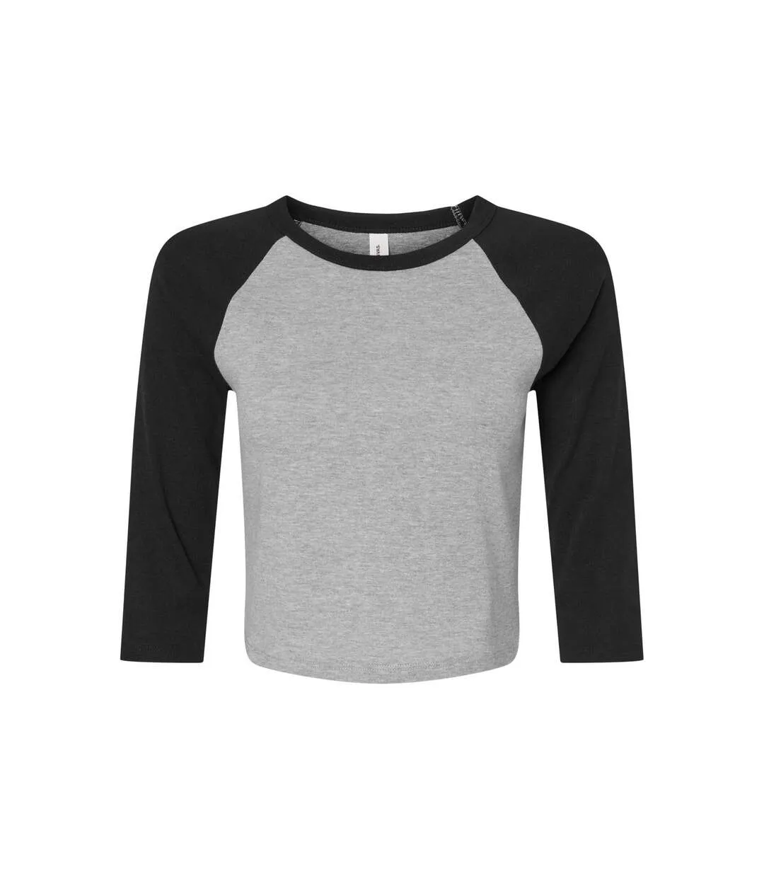 Womens/ladies contrast heather crop top athletic heather grey/black Bella + Canvas