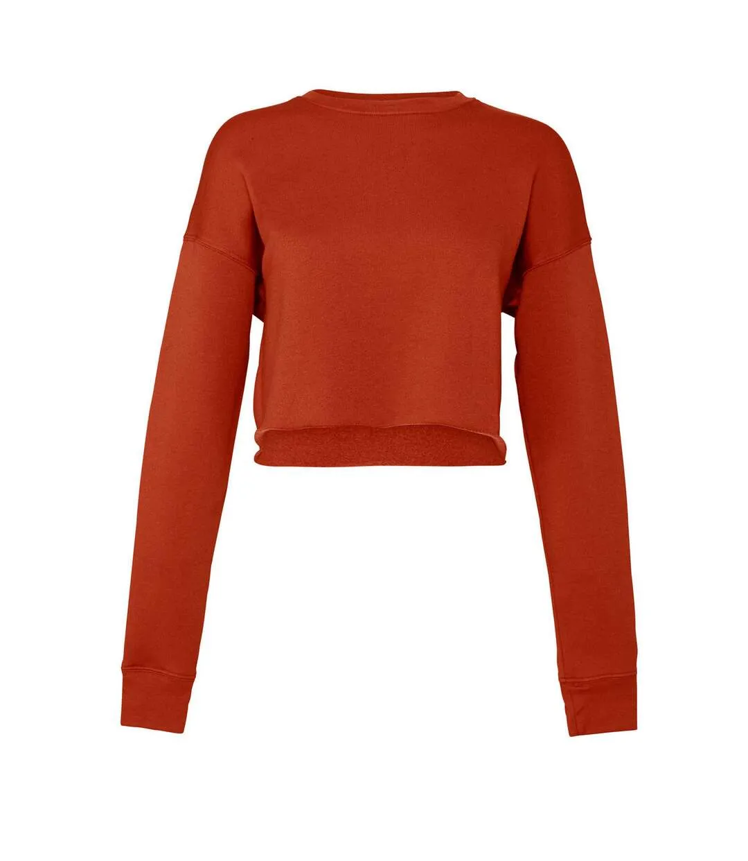 Womens/ladies cropped fleece top brick red Bella + Canvas