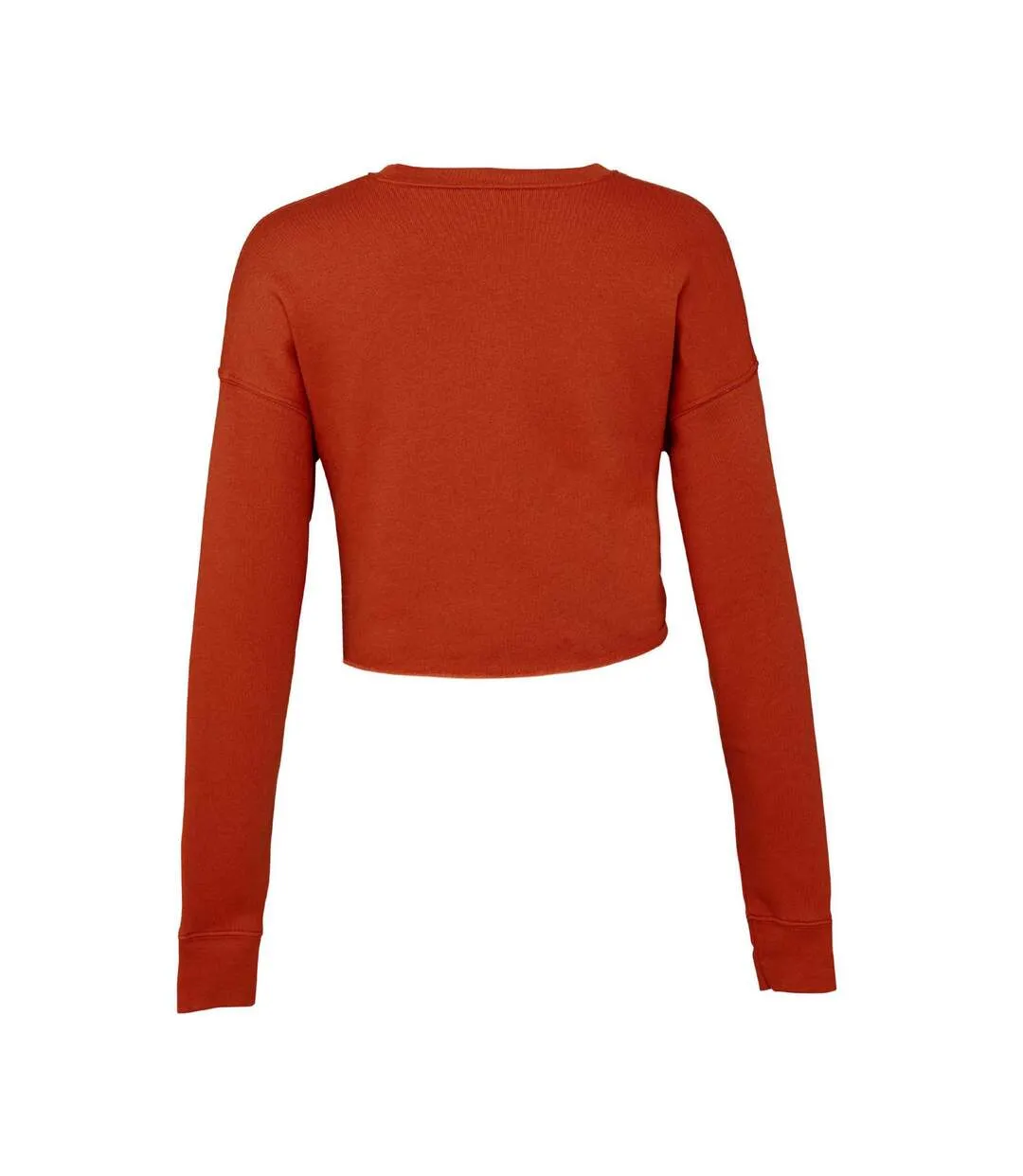 Womens/ladies cropped fleece top brick red Bella + Canvas