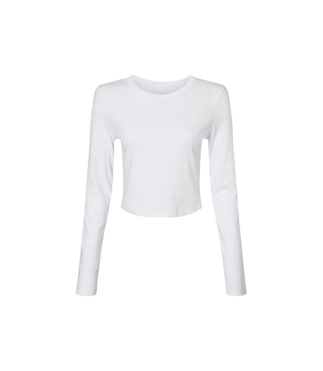 Womens/ladies long-sleeved crop t-shirt solid white Bella + Canvas