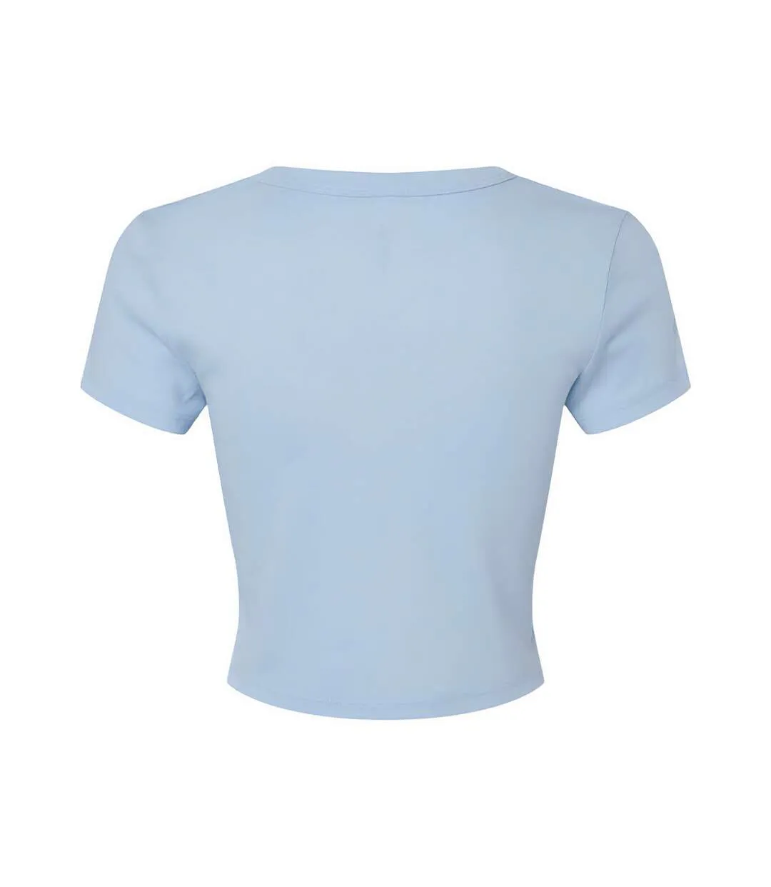 Womens/ladies micro-rib crop t-shirt solid baby blue Bella + Canvas